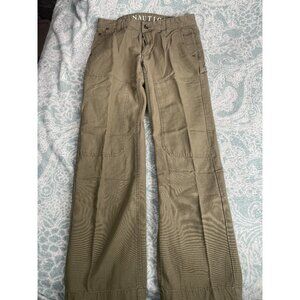 Nautica Men's Pants Size 34x32 Khaki Chino Cotton Slim Fit‎